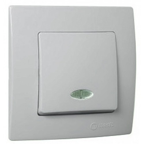 Χωνευτός Διακόπτης Μπουτόν Με Φωτάκι Lillium Σε Περλέ Ματ Χρώμα Makel