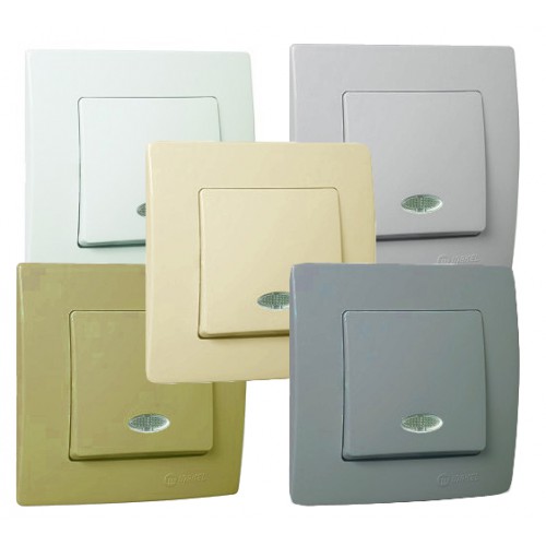 Χωνευτός Διακόπτης Μπουτόν Με Φωτάκι Lillium Σε Ανθρακί Χρώμα Makel