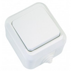 Εξωτερικός Μεσαίος A/R Μονός Διακόπτης Επιφανείας Σε Λευκό 240V/10W IP44 Makel