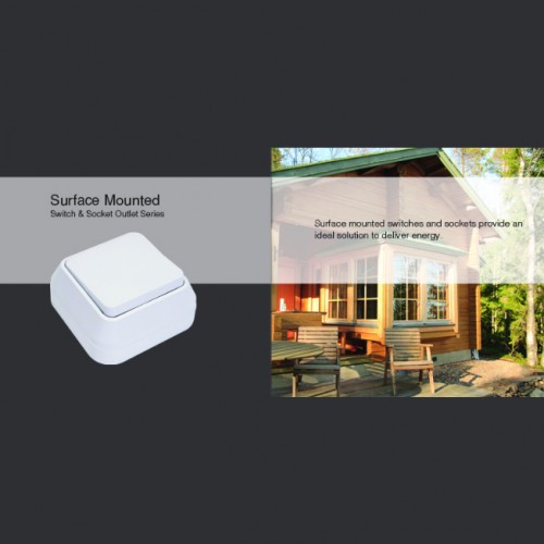 Εξωτερικός Απλός Μονός Διακόπτης Επιφανείας Σε Λευκό 240V/10W IP20 Makel