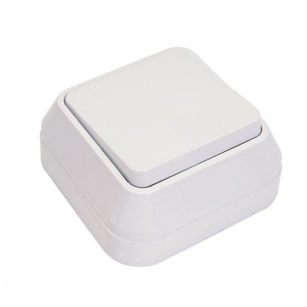 Εξωτερικός A/R Μονός Διακόπτης Επιφανείας Σε Λευκό 240V/10W IP20 Makel