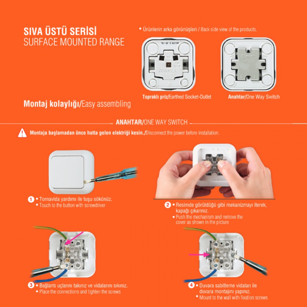 Εξωτερική Πρίζα Σούκο Σε Λευκό 240V/16W IP20 Makel