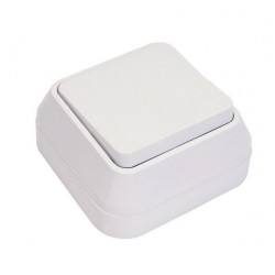 Εξωτερικός Απλός Μονός Διακόπτης Επιφανείας Σε Λευκό 240V/10W IP20 Makel