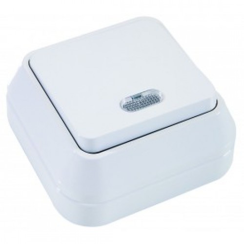 Εξωτερικό Μπουτόν Με Φως Επιφανείας Σε Λευκό 240V/10W IP20 Makel