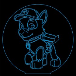 LED Φωτιστικό Χαραγμένο Plexiglass Με Paw Patrol Rocky Με Διακόπτη ON/OFF Plexi