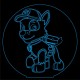 LED Φωτιστικό Χαραγμένο Plexiglass Με Paw Patrol Rocky Με Διακόπτη ON/OFF Plexi