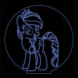 LED Φωτιστικό Χαραγμένο Plexiglass Με Σχέδιο My Little Pony Με Διακόπτη ON/OFF Plexi