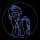LED Φωτιστικό Χαραγμένο Plexiglass Με Σχέδιο My Little Pony Με Διακόπτη ON/OFF Plexi