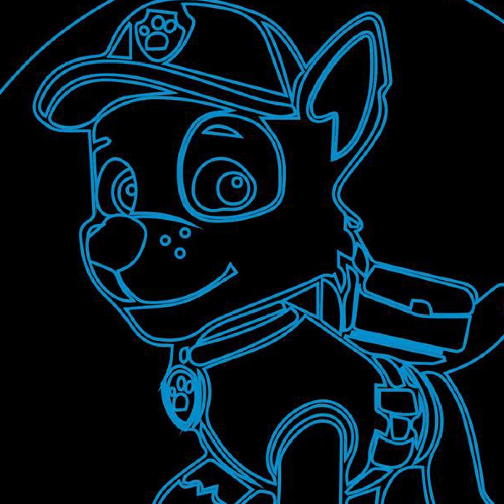 LED Φωτιστικό Χαραγμένο Plexiglass Με Paw Patrol Rocky Με Διακόπτη ON/OFF Plexi