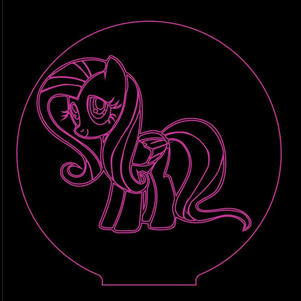 LED Φωτιστικό Χαραγμένο Plexiglass Με Σχέδιο My Little Pony Με Διακόπτη ON/OFF Plexi