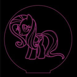 LED Φωτιστικό Χαραγμένο Plexiglass Με Σχέδιο My Little Pony Με Διακόπτη ON/OFF Plexi
