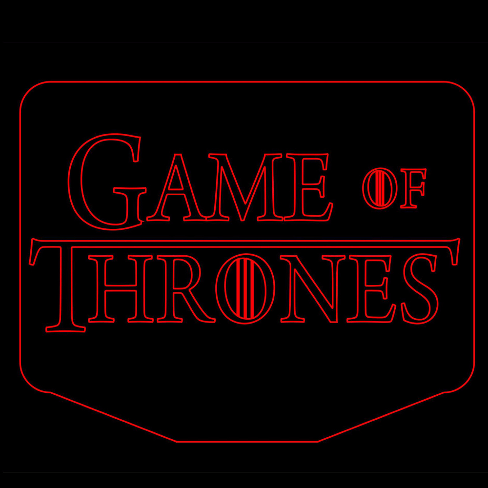 LED Φωτιστικό Χαραγμένο Plexiglass Με Σχέδιο Game Of Thrones Με Διακόπτη ON/OFF Plexi