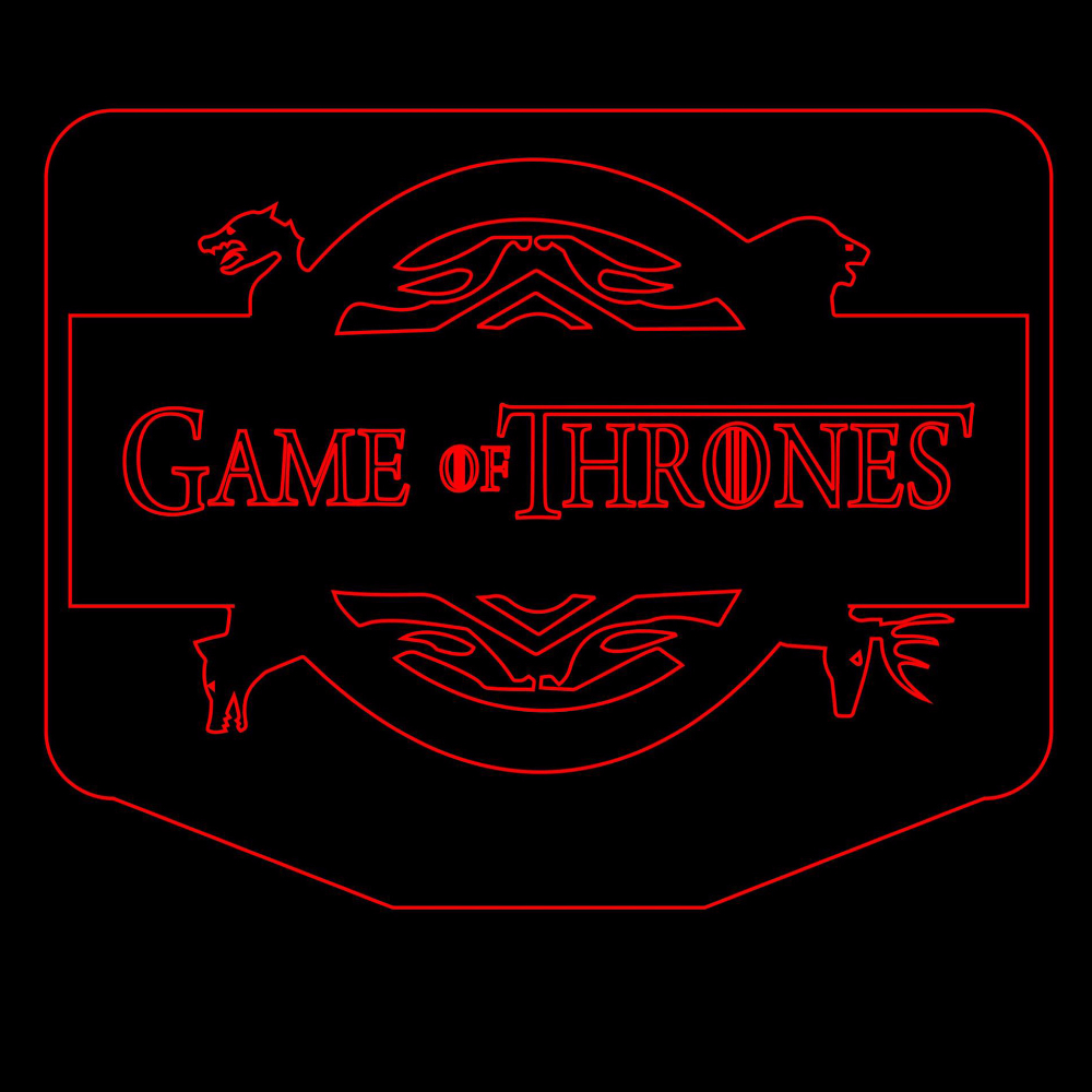 LED Φωτιστικό Χαραγμένο Plexiglass Με Σχέδιο Game Of Thrones Με Διακόπτη ON/OFF Plexi