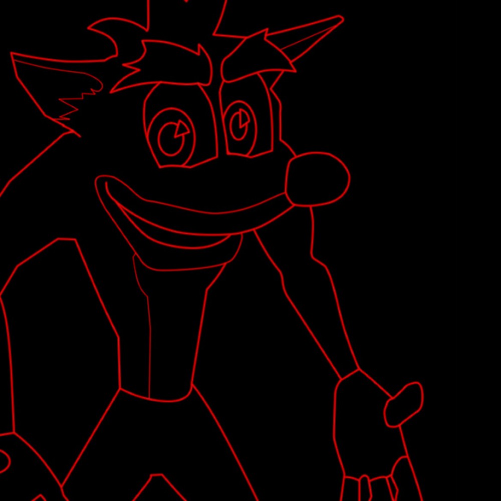 LED Φωτιστικό Χαραγμένο Plexiglass Με Σχέδιο Crash Bandicoot Με Διακόπτη ON/OFF Plexi