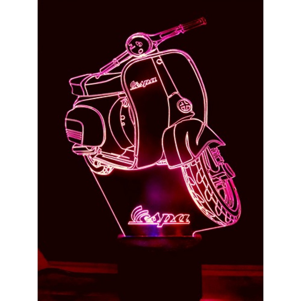 LED Φωτιστικό Χαραγμένο Plexiglass Με Σχέδιο Vespa Με Διακόπτη ON/OFF AlphaLed