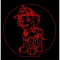 LED Φωτιστικό Χαραγμένο Plexiglass Με Paw Patrol Marchall Με Διακόπτη ON/OFF Plexi