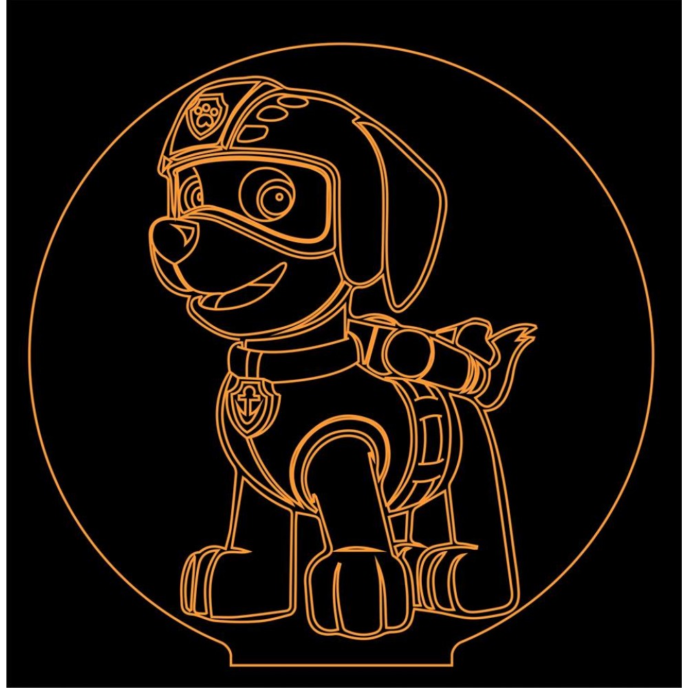 LED Φωτιστικό Χαραγμένο Plexiglass Με Paw Patrol Zuma Με Διακόπτη ON/OFF Plexi