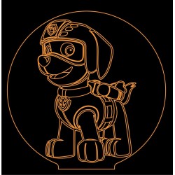 LED Φωτιστικό Χαραγμένο Plexiglass Με Paw Patrol Zuma Με Διακόπτη ON/OFF Plexi