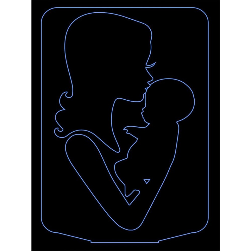 LED Φωτιστικό Χαραγμένο Plexiglass Με Σχέδιο Μητρικό Φιλί Με Διακόπτη ON/OFF Plexi