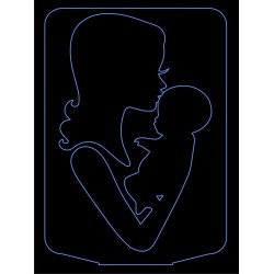 LED Φωτιστικό Χαραγμένο Plexiglass Με Σχέδιο Μητρικό Φιλί Με Διακόπτη ON/OFF Plexi