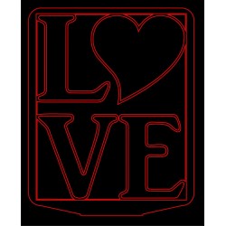 LED Φωτιστικό Χαραγμένο Plexiglass Με Σχέδιο Love Με Διακόπτη ON/OFF Plexi