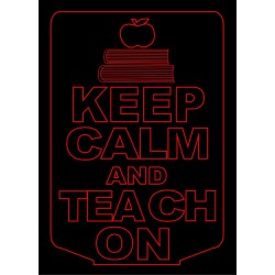 LED Φωτιστικό Χαραγμένο Plexiglass Με Σχέδιο Keep Calm And Teach On Με Διακόπτη ON/OFF Plexi