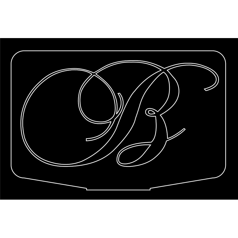 LED Φωτιστικό Χαραγμένο Plexiglass Με Σχέδιο Αρχικό Γράμμα -B- Με Διακόπτη ON/OFF Plexi