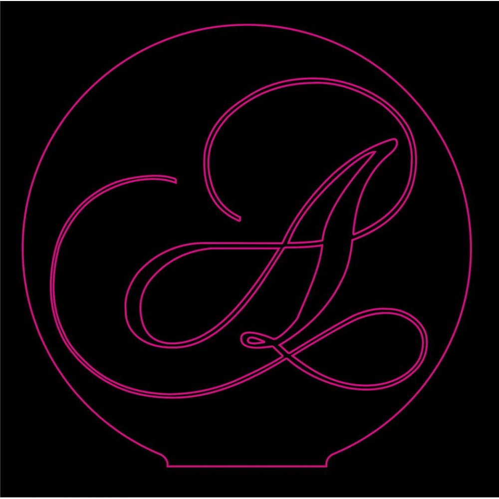 LED Φωτιστικό Χαραγμένο Plexiglass Με Σχέδιο Αρχικό Γράμμα -A- Με Διακόπτη ON/OFF Plexi