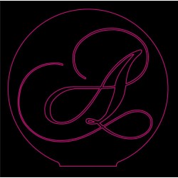 LED Φωτιστικό Χαραγμένο Plexiglass Με Σχέδιο Αρχικό Γράμμα -A- Με Διακόπτη ON/OFF Plexi