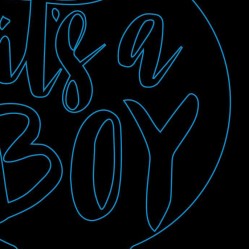LED Φωτιστικό Χαραγμένο Plexiglass Με Σχέδιο It's A Boy Με Διακόπτη ON/OFF Plexi