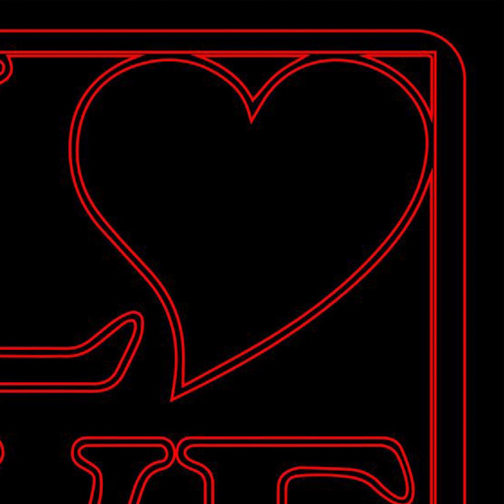 LED Φωτιστικό Χαραγμένο Plexiglass Με Σχέδιο Love Με Διακόπτη ON/OFF Plexi