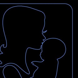 LED Φωτιστικό Χαραγμένο Plexiglass Με Σχέδιο Μητρικό Φιλί Με Διακόπτη ON/OFF Plexi