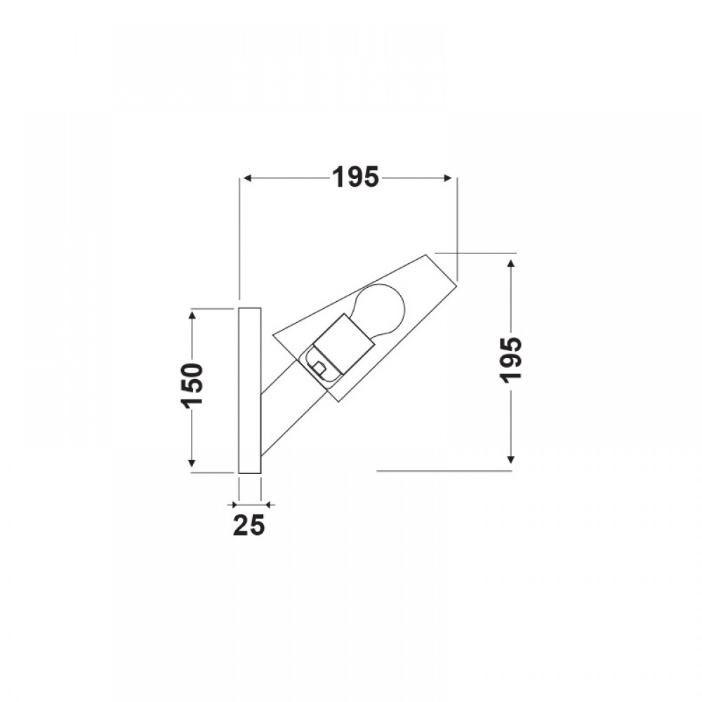 Μεταλλική Απλίκα Σε Χάλκινο Και Μαύρο Χρώμα 1xE27 ACA
