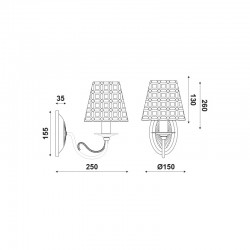 Μεταλλική Απλίκα Σε Μαύρο Με Χάλκινο Χρώμα 1xE14 ACA