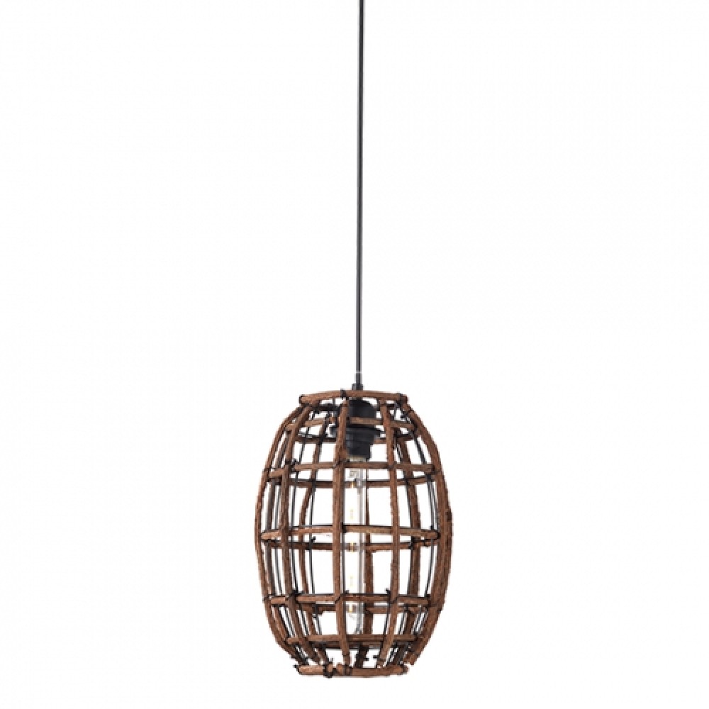 Κρεμαστό Φωτιστικό Από Ξύλο Και Μέταλλο Ø230 1xE27 ACA