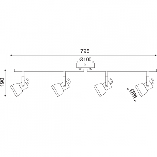 Μεταλλικό Φωτιστικό Σποτ Σε Δύο Χρώματα 4xGU10 ACA