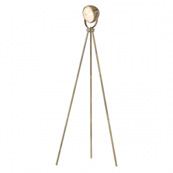 Vintage Φωτιστικό Δαπέδου Μεταλλικό Με Διάφανο Γυαλί Σε Σατινέ Μπρονζέ Χρώμα 1xE14 ACA