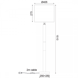 Μεταλλικό Επιδαπέδιο Φωτιστικό Με Μάρμαρο Και Υφασμάτινο Καπέλο Σε Νίκελ Ματ με Γκρι Χρώμα 1xE27 ACA