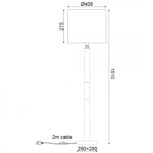 Μεταλλικό Επιδαπέδιο Φωτιστικό Με Μάρμαρο Και Υφασμάτινο Καπέλο Σε Ματ Ορείχαλκο με Λευκό Χρώμα 1xE27 ACA