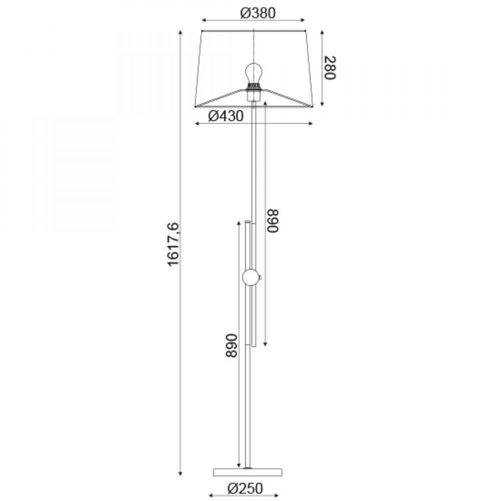 Μεταλλικό Επιδαπέδιο Φωτιστικό Με Λευκό Υφασμάτινο Καπέλο Σε Λευκό - Μπρονζέ Χρώμα 1xΕ27 ACA