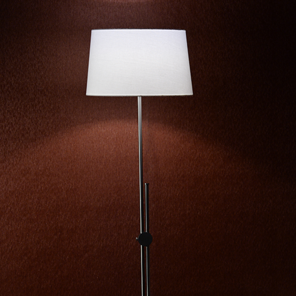 Μεταλλικό Επιδαπέδιο Φωτιστικό Με Λευκό Υφασμάτινο Καπέλο Σε Λευκό - Μπρονζέ Χρώμα 1xΕ27 ACA