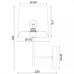 Μεταλλικό Φωτιστικό Απλίκα Με Καπέλο Από Σπάγγο Σε Λευκό Χρώμα 1xE14 ACA