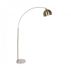 Μεταλλικό Φωτιστικό Δαπέδου Με Μάρμαρο E27 Σε Λευκό-Ορείχαλκο Χρώμα ΑCA