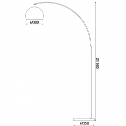 Μεταλλικό Φωτιστικό Δαπέδου Με Μάρμαρο E27 Σε Λευκό-Ορείχαλκο Χρώμα ΑCA
