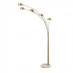 Μεταλλικό Φωτιστικό Δαπέδου Με Μάρμαρο 5xE27 153mm Σε Μπρονζέ-Λευκό Χρώμα ΑCA