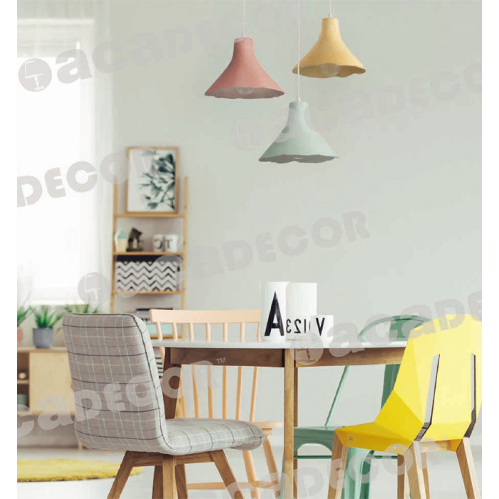 Κρεμαστό Φωτιστικό Καμπάνα Από Πηλό Μέντα Handmade Ø260 1xE27 Aca