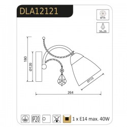 Απλίκα Λευκό Πατίνα Με Χρυσές Λεπτομέρειες & Κρύσταλλα 