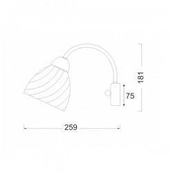 Φωτιστικό Απλίκα Με Λευκό Γυαλί Αμμοβολής Σε Μπρονζέ Χρώμα & Ντουί 1xΕ14 Aca