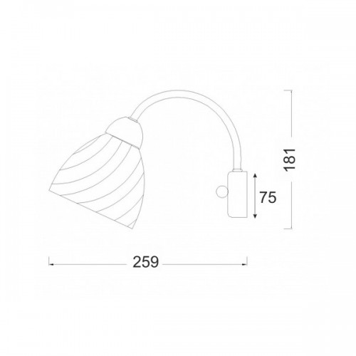 Φωτιστικό Απλίκα Με Λευκό Γυαλί Αμμοβολής Σε Μπρονζέ Χρώμα & Ντουί 1xΕ14 Aca