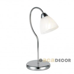 Φωτιστικό Επιτραπέζιο Με Λευκό Γυαλί Αμμοβολής Σε 2 Χρώματα & Ντουί Ε14 Aca